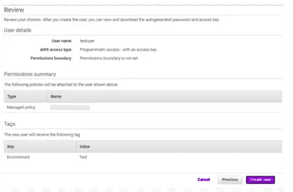 Screenshot showing back on the Set permissions page, refresh the policy list and search for the policy you just