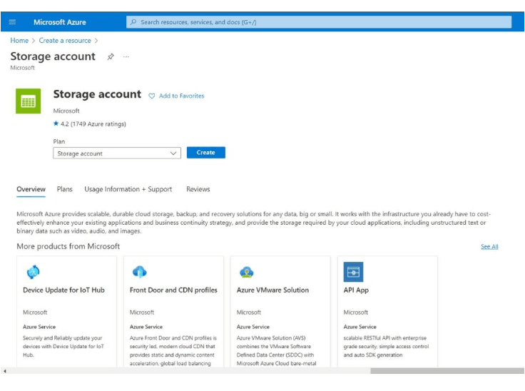 Screenshot showing in the left portal menu, select Storage accounts.