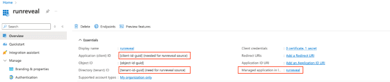 Screenshot showing on the app overview page, copy and securely store the Application (client) ID.