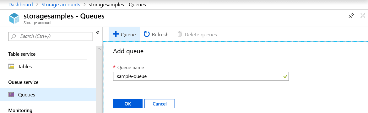 Screenshot showing navigate to your newly created storage account.