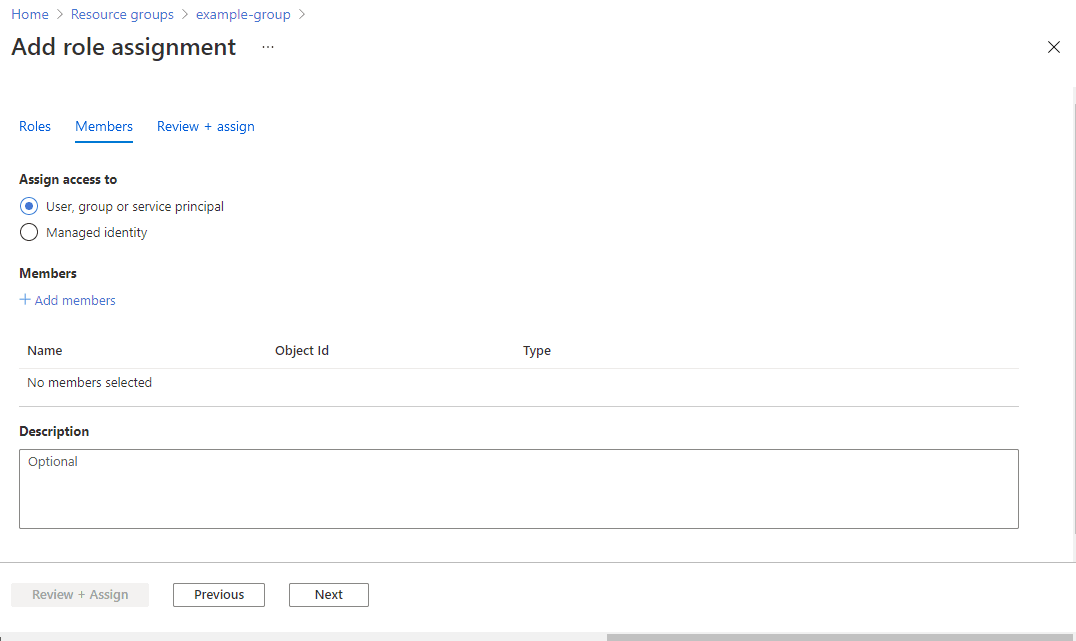 Screenshot showing search for Storage Blob Data Reader and select the matching role.