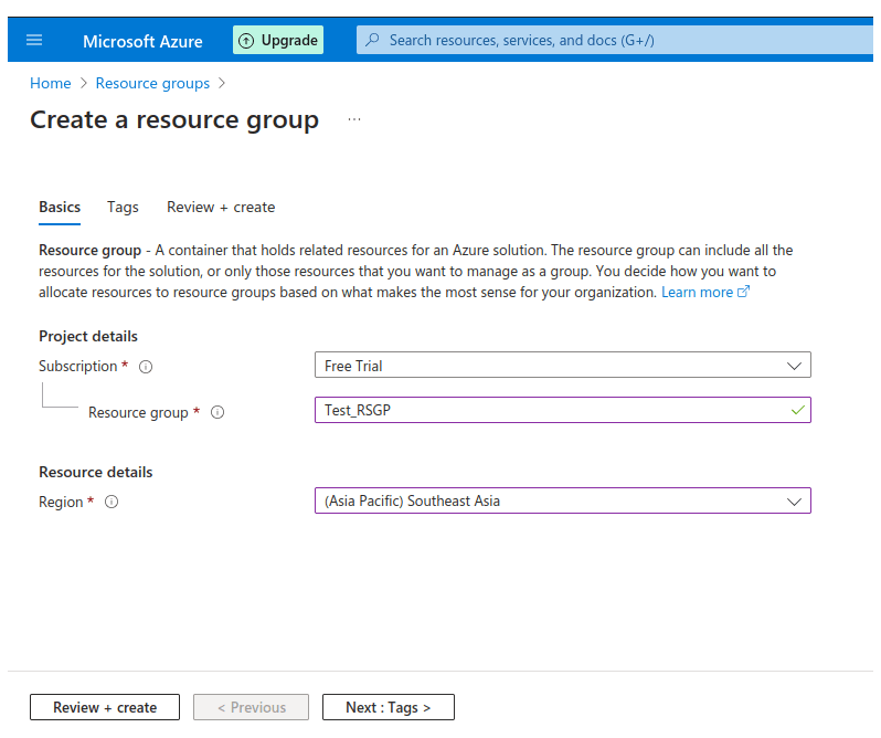 Screenshot showing select your Subscription.