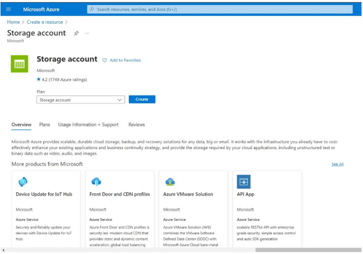 Screenshot showing from the left portal menu, select Storage accounts to display a list of your storage accounts.