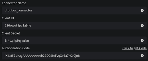 Screenshot showing copy the Authorization Code and paste it into the Bloo connector form.