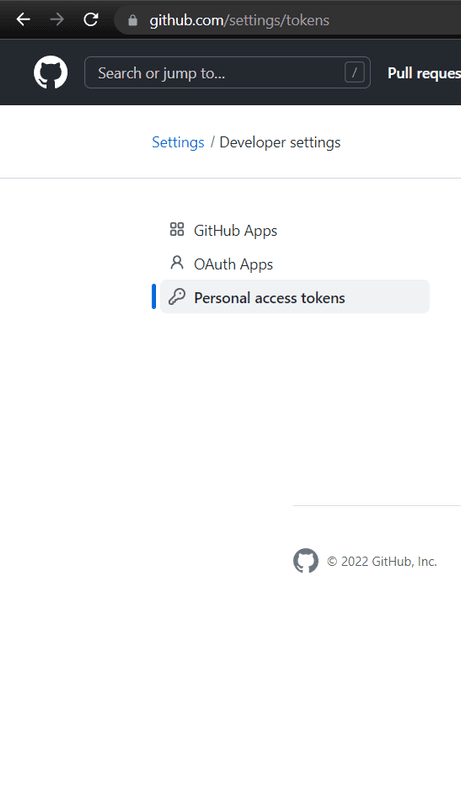 Screenshot showing in the left sidebar, click Personal access tokens, then click Tokens (classic).