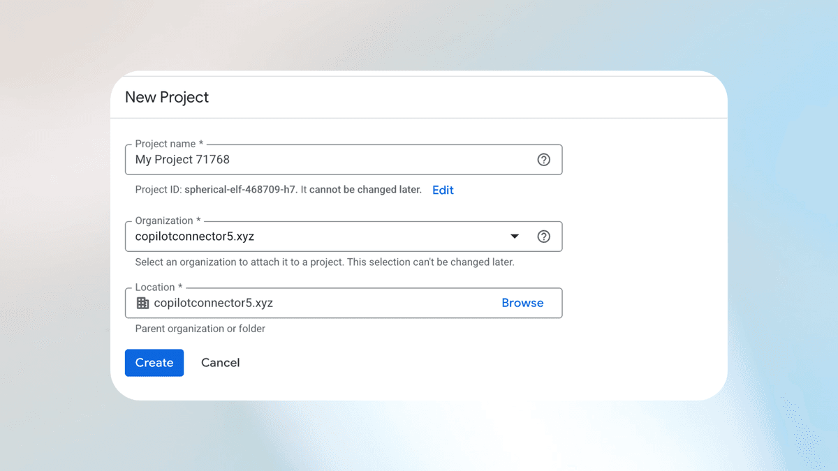 Screenshot showing the Create Service Account form with Service Account Name and Description fields.