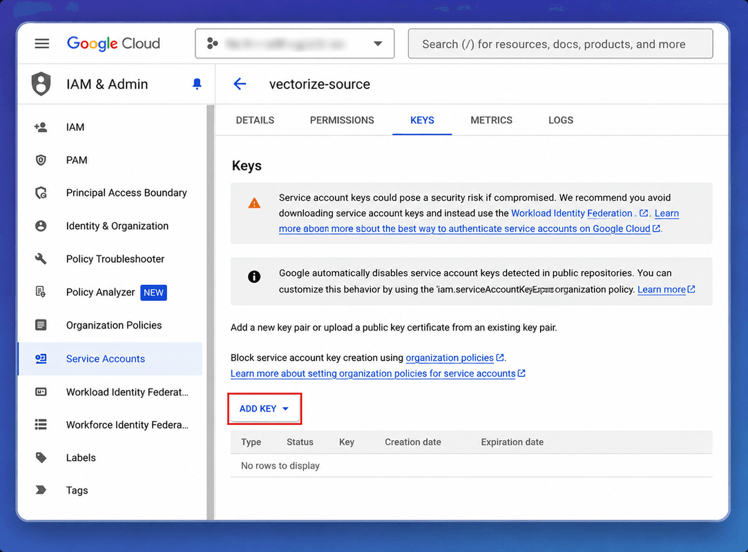 Screenshot showing click Close — the private key is downloaded.