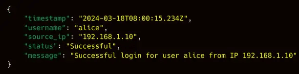 Screenshot showing the Single Log API endpoint configuration