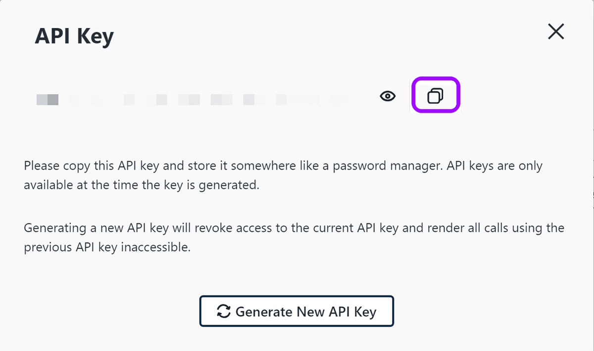 Screenshot showing the My API Key option in the account menu