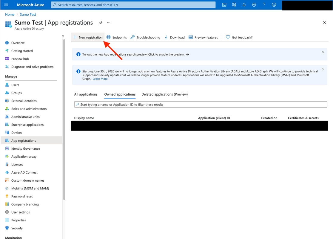 Screenshot showing the New Registration form