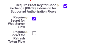 Screenshot of the OAuth Scopes selection