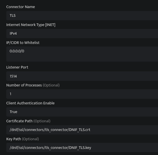 TLS Connector configuration with certificate and key